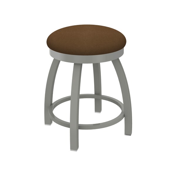 18" Swivel Vanity Stool, Nickel Finish, Rein Thatch Seat